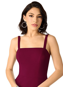 Azazie Gianetta Final Sale Black Mermaid Side Slit Stretch Crepe Dress image4