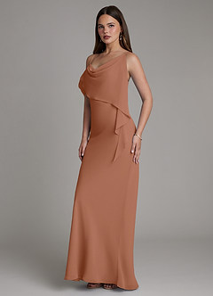 Azazie Yura Bridesmaid Dresses Bronzer Mermaid Off the Shoulder Chiffon Dress image5