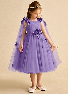 Azazie Staria Flower Girl Dresses Tahiti Ball-Gown Ruched Tulle Dress image7