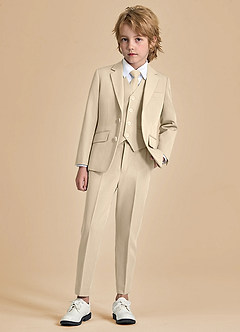 front Oliver Niños Tan Traje de 5 piezas
