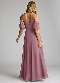Azazie Sue Brautjungfernkleider Wandelbar A-Linie Schulterfrei Chiffon Kleid Vintage Mauve image4