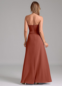 Azazie Jenilyn Bridesmaid Dresses Auburn A-Line Strapless Chiffon Dress image7