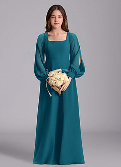 Azazie Bondi Junior Klänning av A-Line i Chiffong Blouson image3