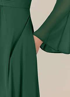 Azazie Teraso Mother of the Bride Dresses Dark Green A-Line Pleated Mesh Dress image8