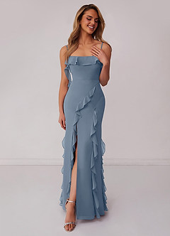 Barbie ♥ Azazie Bridesmaid Dresses Twilight Sheath Bow Chiffon Dress image3