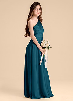 Azazie Charlize Junior Klä av A-Line i Stretch Satin Plisserad image5