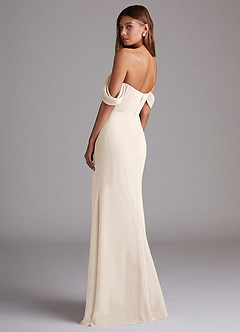 Azazie Saige Bridesmaid Dresses White Alabaster A-Line Off the Shoulder Chiffon Convertible Dress image8