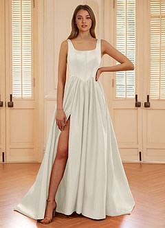 Blakellya Ivoor A-lijn baleinen korset galajurk image4