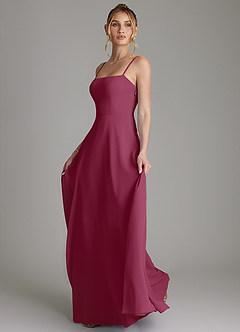 Azazie Elita Bridesmaid Dresses Mulberry A-Line Pleated Chiffon Dress image6