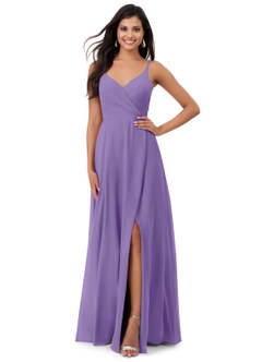 Azazie Lennon Brautjungfernkleider A-Linie Spitze Chiffon Kleid Tahiti image1
