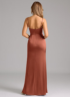 Azazie Aimee Bridesmaid Dresses Clay A-Line Sweetheart Neckline Stretch Satin Dress image2