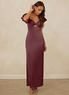 Christian Siriano Bridal for Azazie 1005 Brautjungfernkleider Etui Herzausschnitt Stretch-Satin Kleid Sangria image5