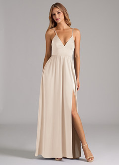 Azazie Aaida Bridesmaid Dresses White Alabaster A-Line Corset Stretch Satin Dress image5