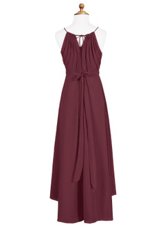 Azazie Oaklynn Junior Robe Trapèze en Mousseline de soie Plissée Cabernet image7