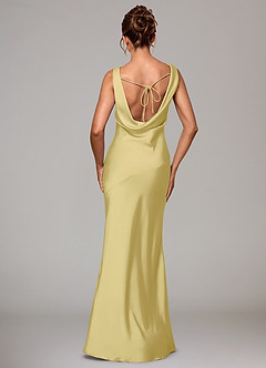 Azazie Rylina Bridesmaid Dresses Lemon Sorbet Mermaid Stretch Satin Dress image5