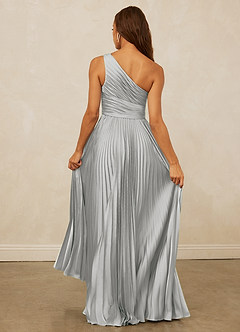 Christian Siriano Bridal for Azazie 1008 Bridesmaid Dresses Silver A-Line One Shoulder Stretch Satin Dress image7