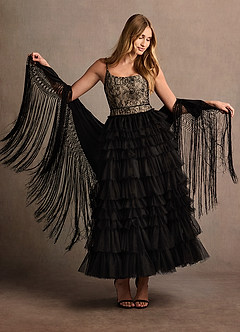 Leia Black Ruffle Maxi Dress image5