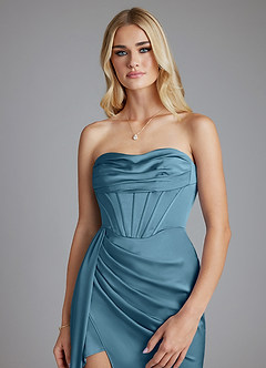 Azazie Amyra Bridesmaid Dresses Bermuda Mermaid Off the Shoulder Stretch Satin Convertible Dress image8