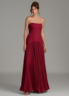 Azazie Yuliana Bridesmaid Dresses Burgundy A-Line Strapless Chiffon Dress image7
