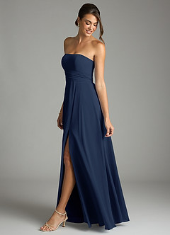 Azazie Tamira Suknie dla druhen Linia A Pofałdowany Szyfon Do ziemi Sukienka image3