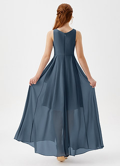 Azazie Lizette Junior Neptune A-Line Pleated Chiffon Dress image5