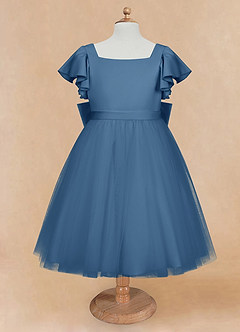 Azazie Kaeya Flower Girl Dresses Twilight A-Line Bow Tulle Dress image5