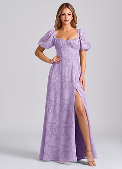 Azazie Mirian Suknie dla druhen Linia A Dekolt w kształcie serca Kwiatowe wypalenie Do ziemi Sukienka image5