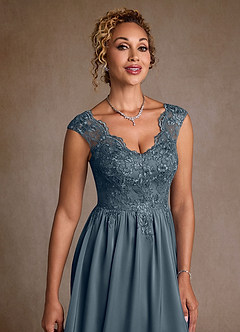 Azazie Amethyst Mère de la mariée Robes Robe Trapèze en Dentelle Violet Crépusculaire image6