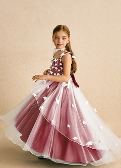 Azazie Darlina vestidos de niña de las flores Vestido de Marfil Granada de Tul de Princesa con Encaje image3