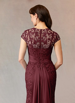 Azazie Jamila Kleider für die Brautmutter Meerjungfrau-Linie Spitze Kleid Cabernetrot image6