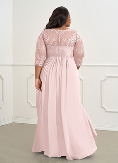 Azazie Hayek Final Sale Agave A-Line V-Neck Lace Chiffon Dress image7
