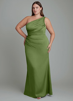 Azazie Akilah Bridesmaid Dresses Juniper Mermaid One Shoulder Stretch Satin Dress image8