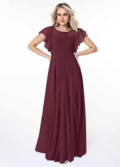 Azazie Lily Modest Bridesmaid Dresses Empire Pleated Chiffon Floor-Length Dress image1