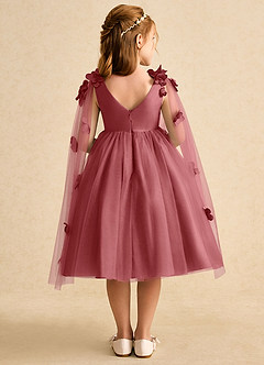 Azazie Staria Jurken voor bloemenmeisjes Baljurk Jurk van Tule Ruches Antieke Roos image2