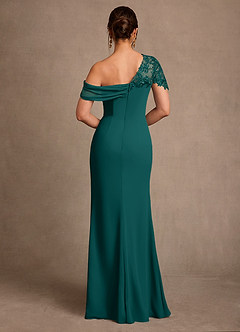 Azazie Sally Mother of the Bride Dresses Peacock Sheath Lace Chiffon Dress image3