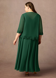 Azazie Devana Mother of the Bride Dresses Dark Green A-Line Sequins Chiffon Dress image8