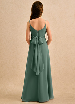 Azazie Hollie Girls Formal Final Sale Dusty Sage A-Line Sweetheart Neckline Chiffon Dress image2