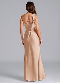 Azazie Driea Brudtärnklänningar Klä av Sjöjungfru i Stretch Satin Ena axeln Engelsk Ros image2