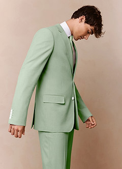 front James Dusty Sage Structured Stretch Suit Jacket