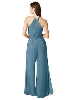 Azazie Kenzi Bridesmaid Dresses Bermuda Pleated Chiffon Jumpsuit image2