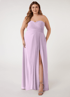 Azazie Arabella Allure Robes de demoiselle d'honneur Robe Trapèze Convertible en Mousseline de soie Encolure en Forme de Cœur Frostiges Flieder image1