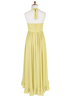 Azazie Hermione Junior Robe Trapèze en Mousseline de soie Sorbet Citron image7