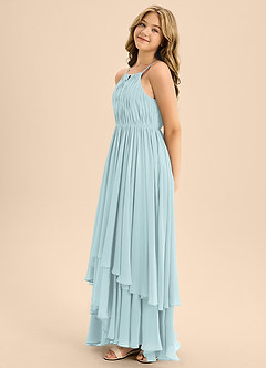 Azazie Elliora Junior Mist A-Line Pleated Chiffon Dress image6