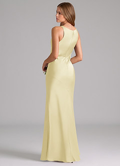 Azazie Allettie Brudtärnklänningar Klä av Sjöjungfru i Stretch Satin Citronsorbet image2