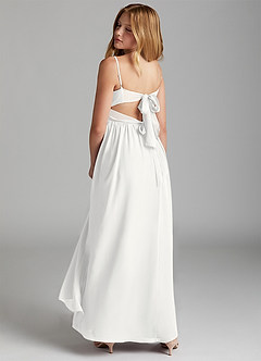 Azazie Zeya Junior White A-Line Chiffon Dress image5