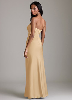 Azazie Saylor Brudtärnklänningar Klä av Sjöjungfru i Stretch Satin Axelbandslös Guld image5