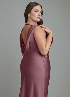 Azazie Kieryn Bridesmaid Dresses Amethyst Mermaid Pleated Stretch Satin Dress image13