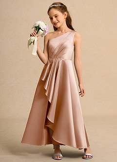 Azazie Taffy Junior Formal Flower Girl Klänningar Klä A-Line i Matt satäng Spets image3