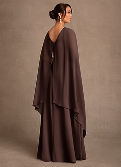 Azazie Liddie Mother of the Bride Dresses Ganache A-Line Pleated Chiffon Dress image3