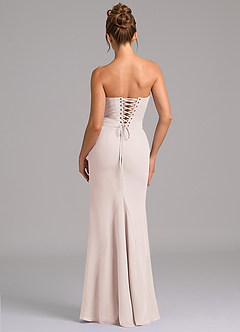 Azazie Sorrel Robes de demoiselle d'honneur Robe Sirène en Mousseline de soie Corset Rose Pétale image2